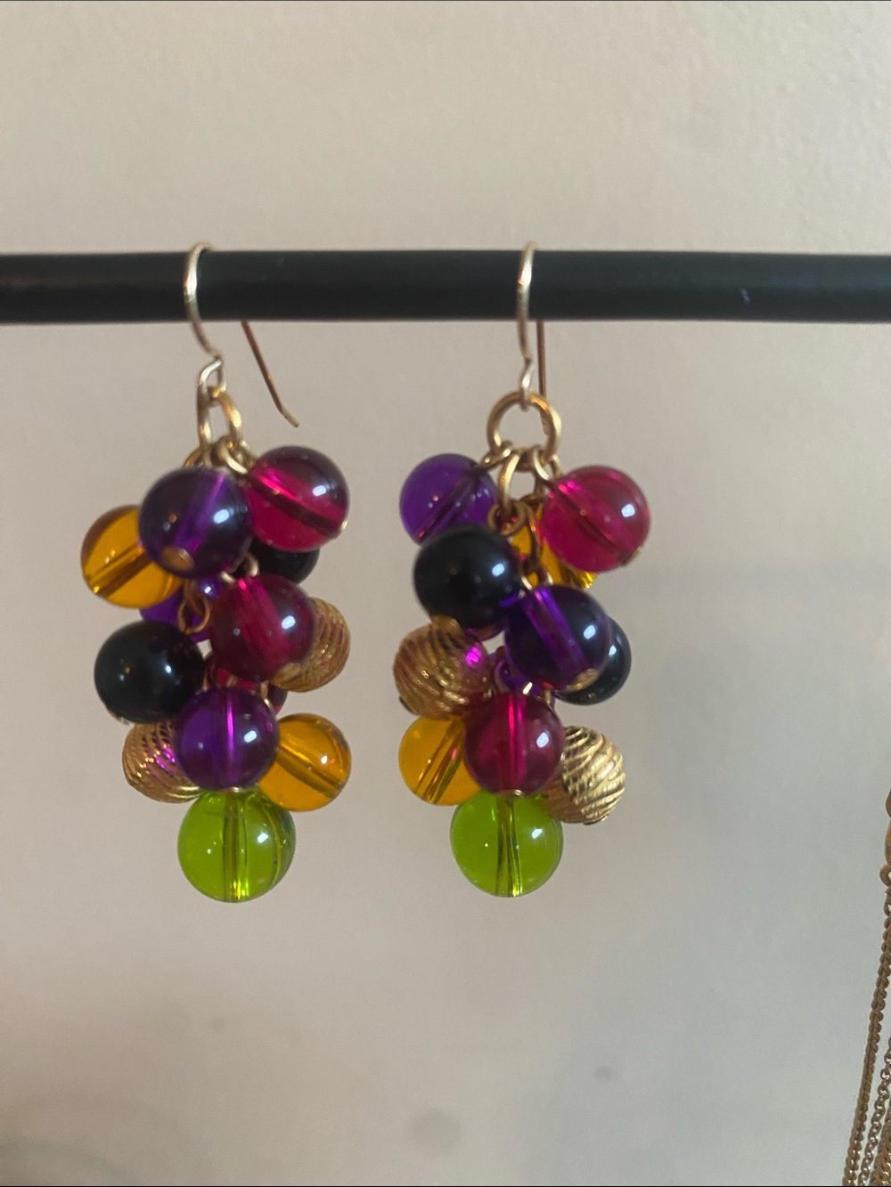 Multi-Color Cluster Drop Earrings